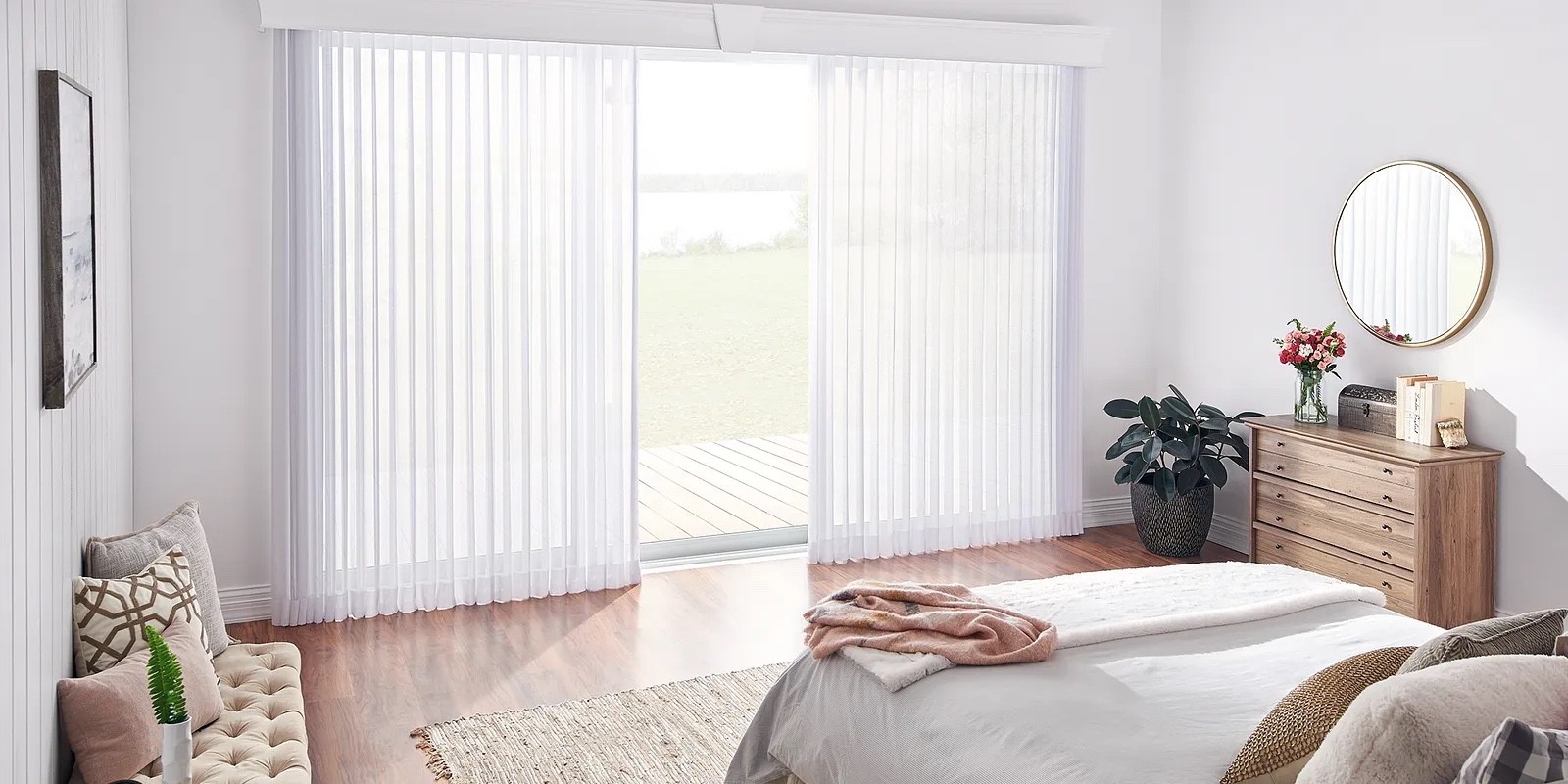 Vertical blinds for bedroom | Floor to Ceiling Freeport